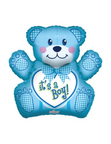 PALLONE MYLAR 28" ORSETTO CELESTE 71CM - L'Officina delle feste