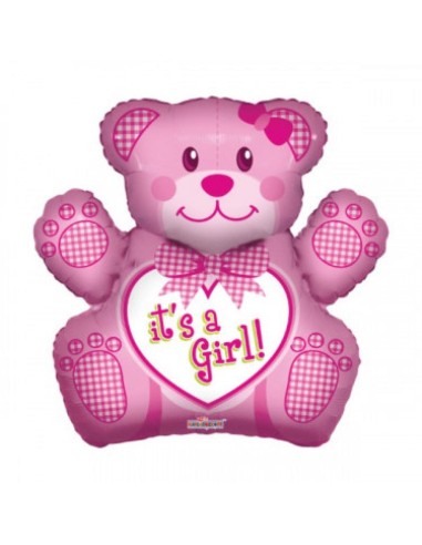 PALLONE MYLAR 28" ORSETTO ROSA 71CM - L'Officina delle feste