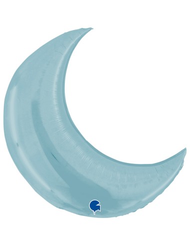 PALLONE MYLAR 35" LUNA PASTELLO CELESTE 76X78 - L'Officina