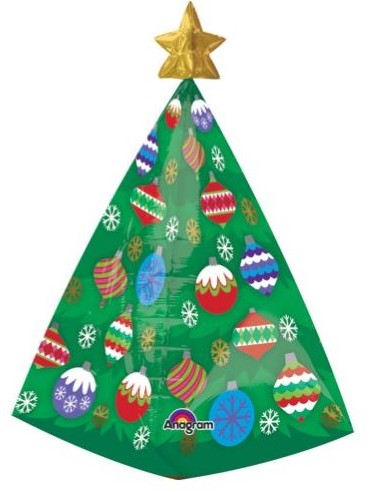 PALLONE MYLAR ALBERO DI NATALE 3D CM. 38X73 - L'Officina delle