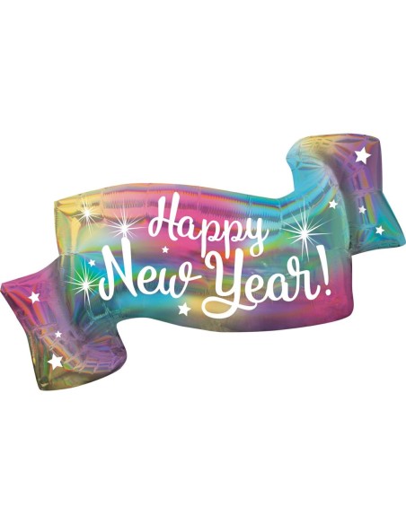 PALLONE MYLAR BANNER HAPPY NEW YEAR 99 CM - L'Officina delle