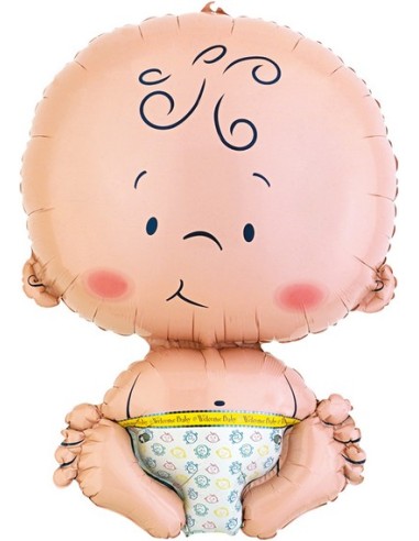PALLONE MYLAR BIMBO/A WELCOME BABY 61CM - L'Officina delle feste