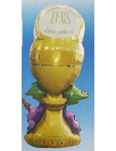 PALLONE MYLAR CALICE PRIMA COMUNIONE - L'Officina delle feste