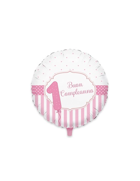 PALLONE MYLAR CM. 45 1° COMPL. ROSA - L'Officina delle feste