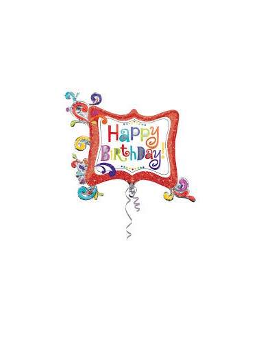 PALLONE MYLAR HAPPY BDAY FRAME 86X73CM - L'Officina delle feste