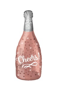 PALLONE MYLAR JUNIOR BOTTIGLIA CHEERS ROSE' 23CM - L'Officina 2