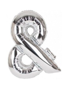 PALLONE MYLAR LETTERA " & " ARGENTO 35CM - L'Officina delle 2
