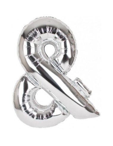 PALLONE MYLAR LETTERA " & " ARGENTO 35CM - L'Officina delle