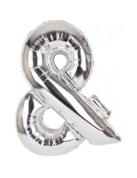 PALLONE MYLAR LETTERA " & " ARGENTO 35CM - L'Officina delle