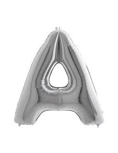 PALLONE MYLAR LETTERA " A " ARGENTO CM. 35 - L'Officina delle 2