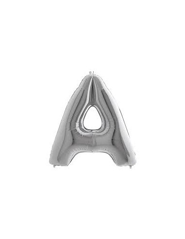 PALLONE MYLAR LETTERA " A " ARGENTO CM. 35 - L'Officina delle