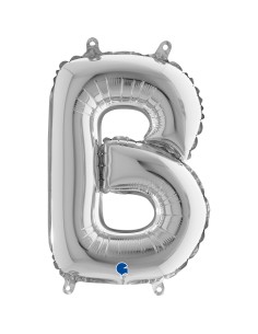 PALLONE MYLAR LETTERA " B " ARGENTO 35CM - L'Officina delle 2