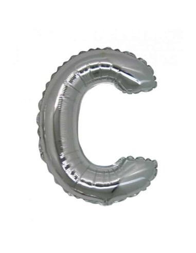 PALLONE MYLAR LETTERA " C " ARGENTO H.35CM - L'Officina delle