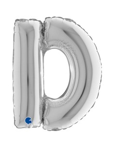 PALLONE MYLAR LETTERA " D " ARGENTO CM. 35 - L'Officina delle 2