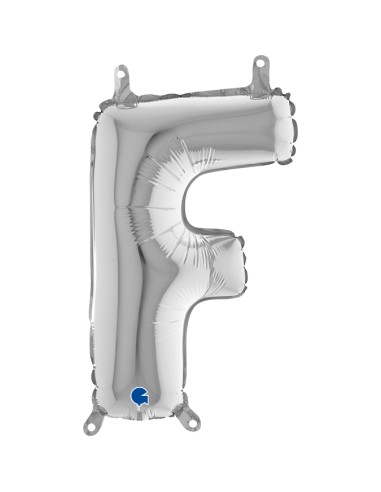 PALLONE MYLAR LETTERA " F " ARGENTO CM. 35 - L'Officina delle