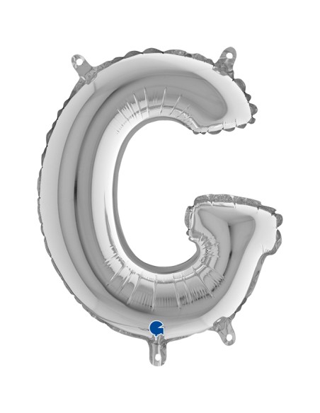 PALLONE MYLAR LETTERA " G " ARGENTO 35CM - L'Officina delle