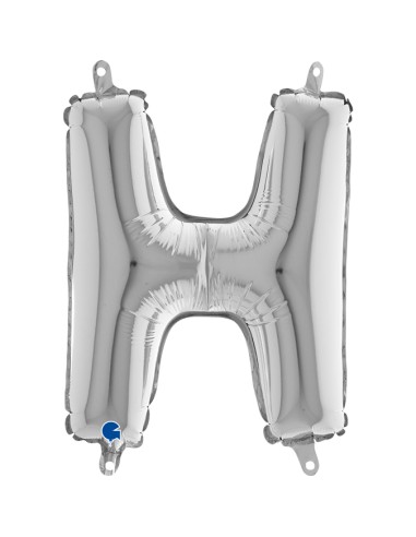 PALLONE MYLAR LETTERA " H " ARGENTO CM.35H - L'Officina delle