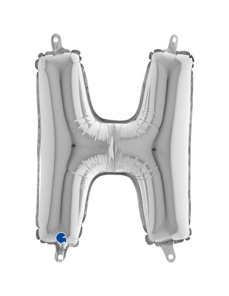 PALLONE MYLAR LETTERA " H " ARGENTO CM.35H - L'Officina delle