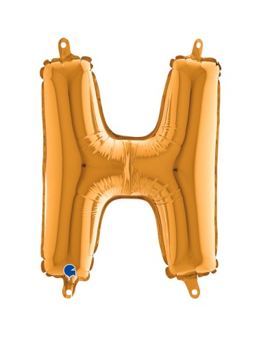 PALLONE MYLAR LETTERA " H " ORO CM.35H - L'Officina delle feste