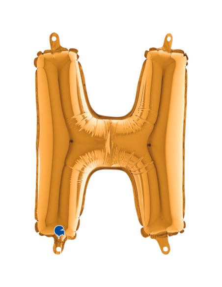 PALLONE MYLAR LETTERA " H " ORO CM.35H - L'Officina delle feste