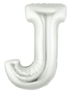 PALLONE MYLAR LETTERA " J " ARGENTO H.35CM - L'Officina delle 2