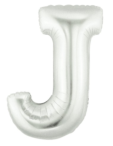 PALLONE MYLAR LETTERA " J " ARGENTO H.35CM - L'Officina delle