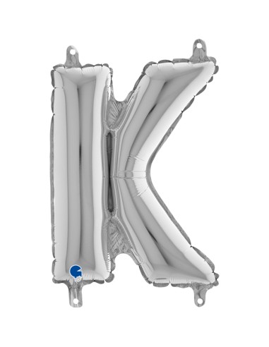 PALLONE MYLAR LETTERA " K " ARGENTO CM. 35 - L'Officina delle