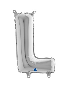 PALLONE MYLAR LETTERA " L " ARGENTO CM.35H - L'Officina delle 2