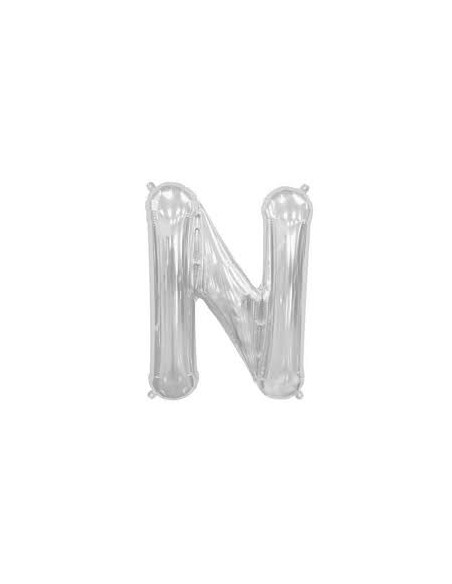 PALLONE MYLAR LETTERA " N " ARGENTO 35CM - L'Officina delle
