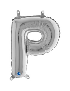 PALLONE MYLAR LETTERA " P " ARGENTO CM. 35 - L'Officina delle 2