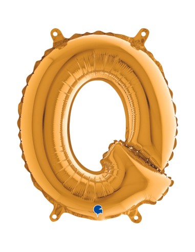 PALLONE MYLAR LETTERA " Q " ORO 35CM - L'Officina delle feste