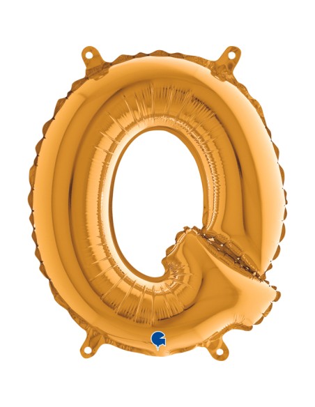 PALLONE MYLAR LETTERA " Q " ORO 35CM - L'Officina delle feste