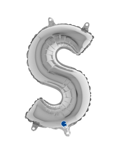 PALLONE MYLAR LETTERA " S " ARGENTO CM. 35 - L'Officina delle