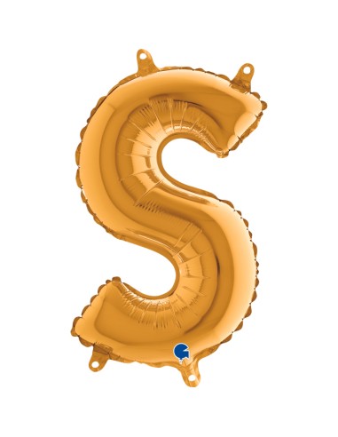 PALLONE MYLAR LETTERA " S " ORO 35CM - L'Officina delle feste