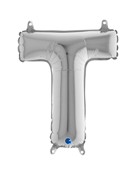 PALLONE MYLAR LETTERA " T " ARGENTO 35CM - L'Officina delle