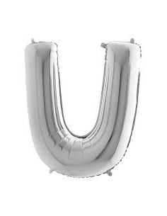 PALLONE MYLAR LETTERA " U " ARGENTO 35CM - L'Officina delle 2