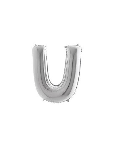PALLONE MYLAR LETTERA " U " ARGENTO 35CM - L'Officina delle