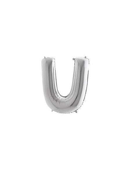 PALLONE MYLAR LETTERA " U " ARGENTO 35CM - L'Officina delle