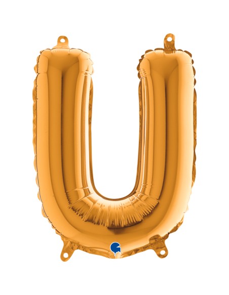 PALLONE MYLAR LETTERA " U " ORO 35CM - L'Officina delle feste