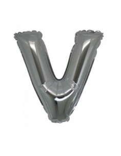 PALLONE MYLAR LETTERA " V " ARGENTO CM. 35 - L'Officina delle 2