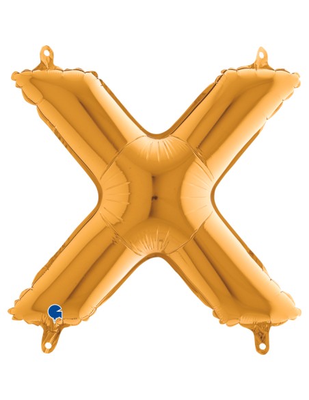 PALLONE MYLAR LETTERA " X " ORO 35CM - L'Officina delle feste