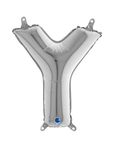 PALLONE MYLAR LETTERA " Y " ARGENTO 35CM - L'Officina delle