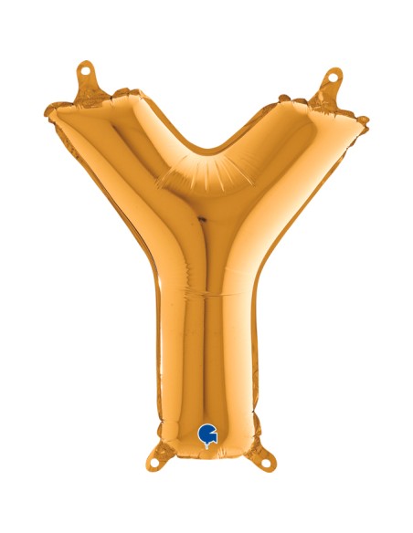PALLONE MYLAR LETTERA " Y " ORO 35CM - L'Officina delle feste