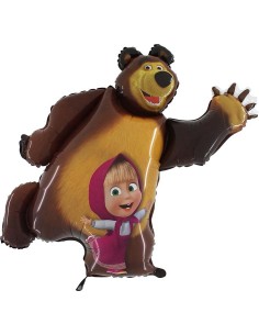 PALLONE MYLAR MASHA E ORSO SAGOMA ORSO 90CM - L'Officina delle 2