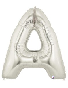 PALLONE MYLAR MEGA LETTERA "A" ARGENTO 102CM - L'Officina delle 2