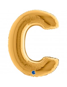 PALLONE MYLAR MEGA LETTERA "C" ORO 102CM - L'Officina delle 2