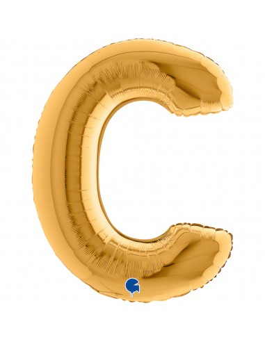 PALLONE MYLAR MEGA LETTERA "C" ORO 102CM - L'Officina delle