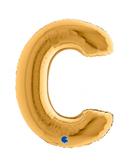 PALLONE MYLAR MEGA LETTERA "C" ORO 102CM - L'Officina delle