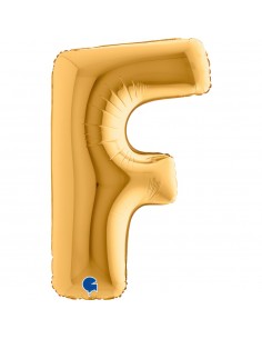 PALLONE MYLAR MEGA LETTERA "F" ORO 102CM - L'Officina delle 2