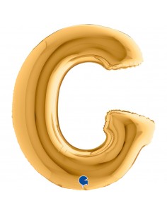 PALLONE MYLAR MEGA LETTERA "G" ORO 102CM - L'Officina delle 2